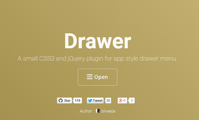 drawer css3 jquery plugin ui